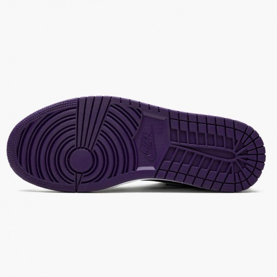 Womens/Mens Nike Jordan 1 Low Court Purple White/Black/Court Purple Jordan Shoes