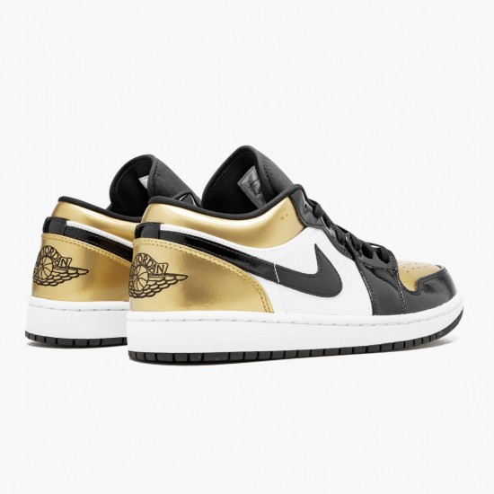 Womens/Mens Nike Jordan 1 Low Gold Toe Black/Gold Black Jordan Shoes