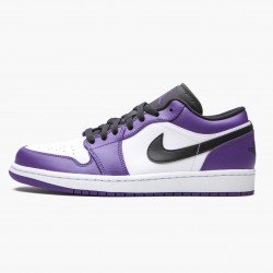 Women's/Men's Nike Jordan 1 Retro Low Court Purple Court Purple/Black White Jordan Shoes