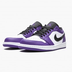 Women's/Men's Nike Jordan 1 Retro Low Court Purple Court Purple/Black White Jordan Shoes