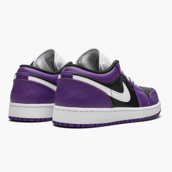 Womens/Mens Nike Jordan 1 Retro Low Court Purple Court Purple/White-Black Jordan Shoes