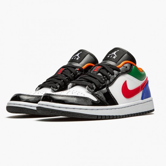 Womens/Mens Nike Jordan 1 Retro Low Multi Color White/White Hyper Royal Jordan Shoes