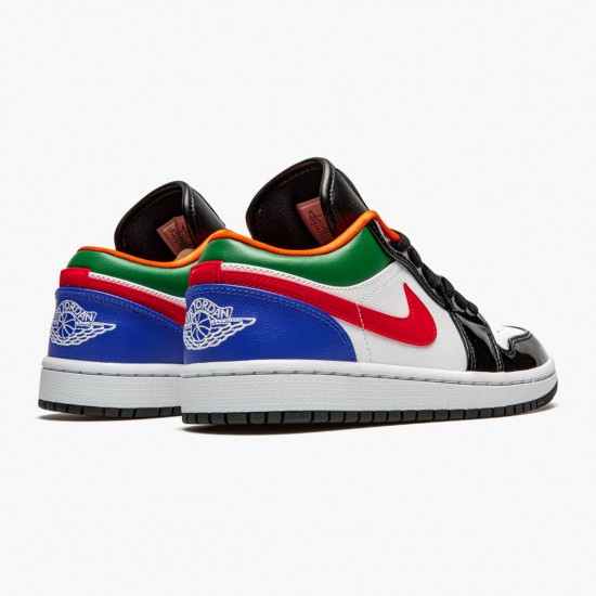 Womens/Mens Nike Jordan 1 Retro Low Multi Color White/White Hyper Royal Jordan Shoes