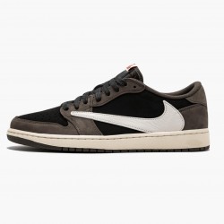 Women's/Men's Nike Jordan 1 Retro Low OG SP Travis Scott Black/Sail Dark Mocha/Universi Jordan Shoes