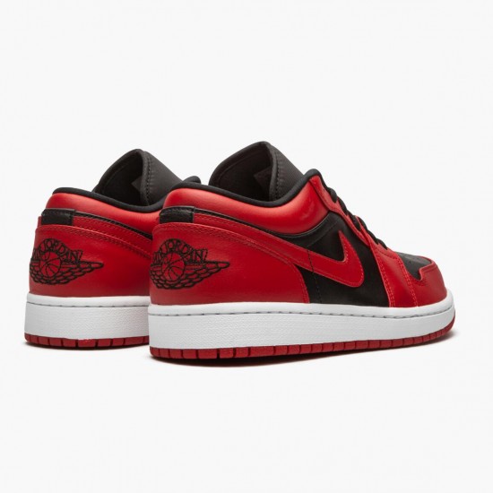 Womens/Mens Nike Jordan 1 Retro Low Reverse Bred Gym Red/Black Gym Red/White Jordan Shoes