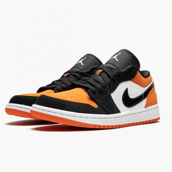 Womens/Mens Nike Jordan 1 Retro Low Shattered Backboard Black/White Starfish Jordan Shoes