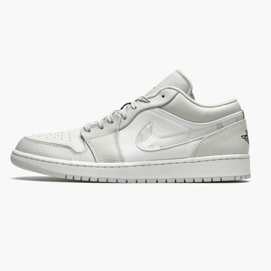 Womens/Mens Nike Jordan 1 Retro Low White Camo White/Photon Dust Grey Fog Jordan Shoes