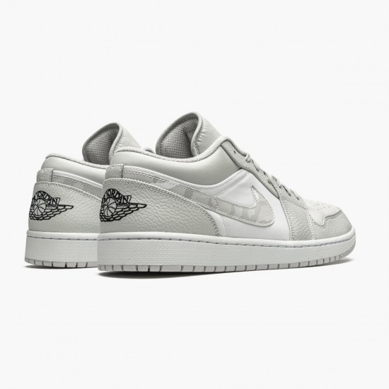 Womens/Mens Nike Jordan 1 Retro Low White Camo White/Photon Dust Grey Fog Jordan Shoes