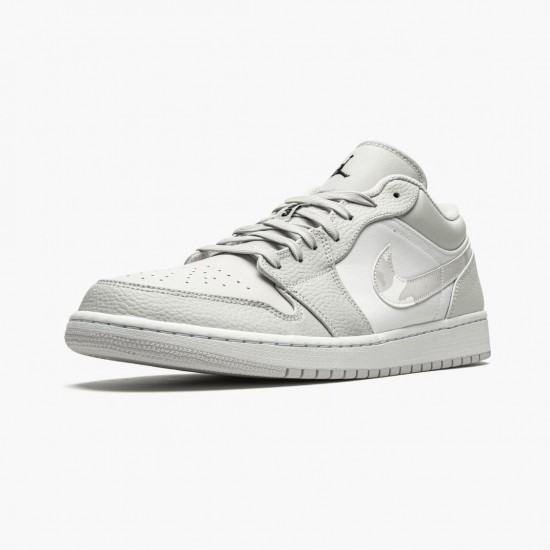 Womens/Mens Nike Jordan 1 Retro Low White Camo White/Photon Dust Grey Fog Jordan Shoes
