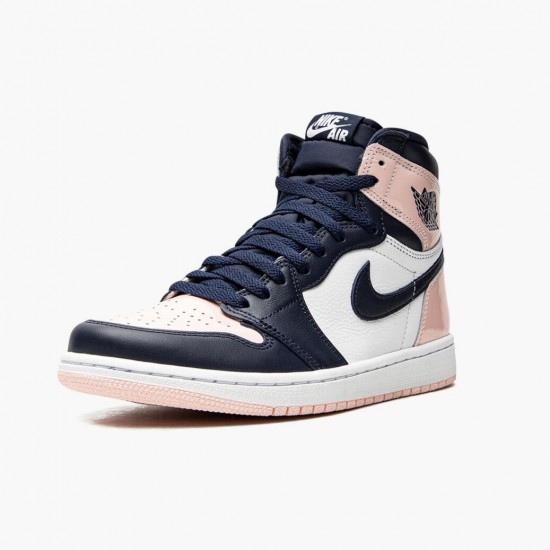 Womens/Mens Nike Jordan 1 High OG Bubble Gum Atmosphere/White-Laser Pink-Obsidian Jordan Shoes