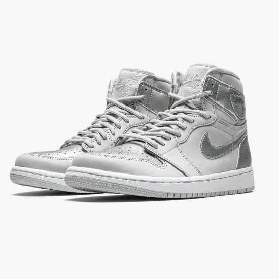 Womens/Mens Nike Jordan 1 High OG CO.JP Neutral Grey Neutral Grey/White Metallic Si Jordan Shoes