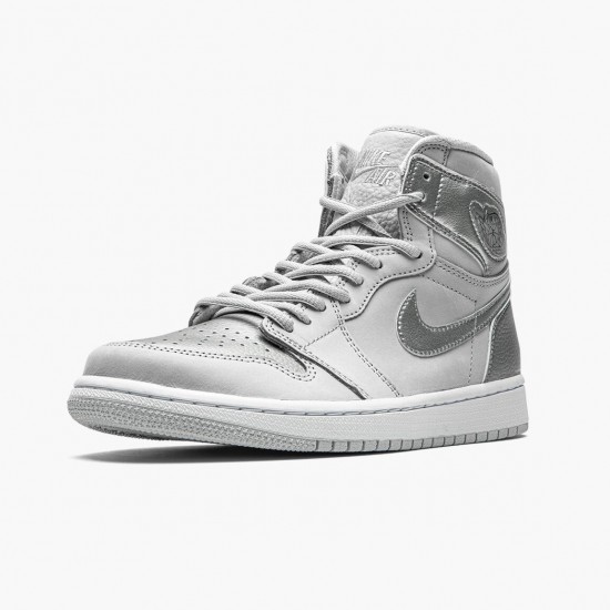 Womens/Mens Nike Jordan 1 High OG CO.JP Neutral Grey Neutral Grey/White Metallic Si Jordan Shoes