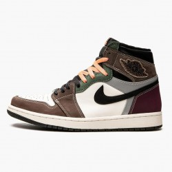 Men's Nike Jordan 1 High OG Hand Crafted Black/Archaeo Brown-Dark Chocolate Jordan Shoes