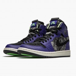 Women's/Men's Nike Jordan 1 High Zoom Air CMFT Bayou Boys Court Purple/Black Electric/Green Jordan Shoes