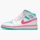 Womens Nike Jordan 1 Mid Digital Pink WhiteDigital Pink Aurora Gree Jordan Shoes