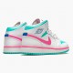 Womens Nike Jordan 1 Mid Digital Pink WhiteDigital Pink Aurora Gree Jordan Shoes