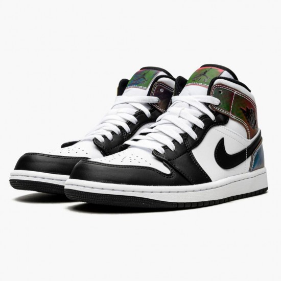 Womens/Mens Nike Jordan 1 Mid Heat Reactive White/Black/Heat Reactive Jordan Shoes