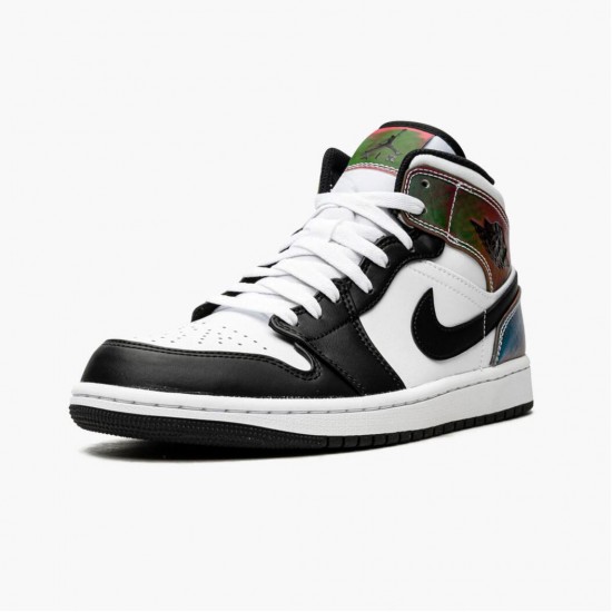 Womens/Mens Nike Jordan 1 Mid Heat Reactive White/Black/Heat Reactive Jordan Shoes