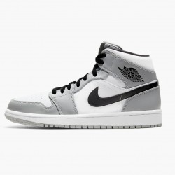 Women's/Men's Nike Jordan 1 Mid Light Smoke Grey Light Smoke Grey/Black/White Jordan Shoes
