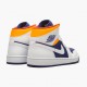 Womens/Mens Nike Jordan 1 Mid Royal Blue Laser Orange White/Deep Royal Blue/Track Red/Laser Orange Jordan Shoes