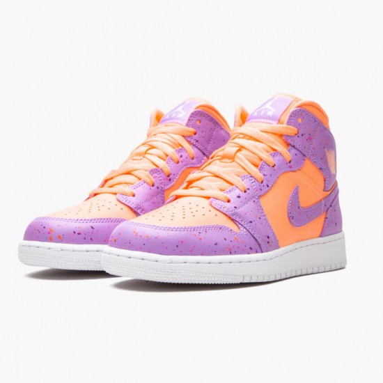 Womens/Mens Nike Jordan 1 Mid SE Atomic Pulse Orange Pulse/Atomic Violet Jordan Shoes