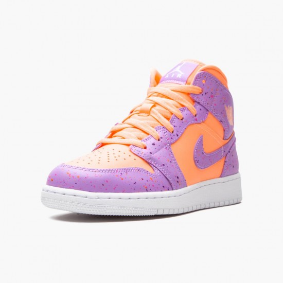 Womens/Mens Nike Jordan 1 Mid SE Atomic Pulse Orange Pulse/Atomic Violet Jordan Shoes