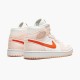 Womens/Mens Nike Jordan 1 Mid SE Corduroy Sail Sail/Orange Quartz/White/Orange Jordan Shoes