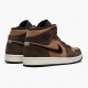 Womens/Mens Nike Jordan 1 Mid SE Dark Chocolate Dark Chocolate/Archaeo Brown/Black/Crimson Bliss Jordan Shoes