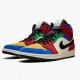 Womens/Mens Nike Jordan 1 Mid SE Fearless Blue the Great Muslin/Varsity Red-Royal-Taxi-Black Jordan Shoes