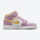 Womens Nike Jordan 1 Mid SE GS Arctic Pink Light Arctic Pink/University Gold/White Jordan Shoes