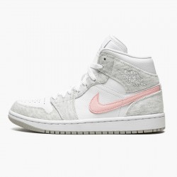 Women's/Men's Nike Jordan 1 Mid SE Light Iron Ore Light Iron Ore/Atmosphere/White Jordan Shoes