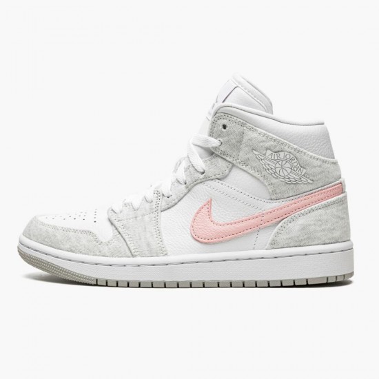 Womens/Mens Nike Jordan 1 Mid SE Light Iron Ore Light Iron Ore/Atmosphere/White Jordan Shoes