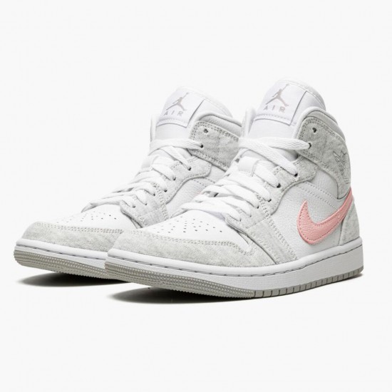 Womens/Mens Nike Jordan 1 Mid SE Light Iron Ore Light Iron Ore/Atmosphere/White Jordan Shoes