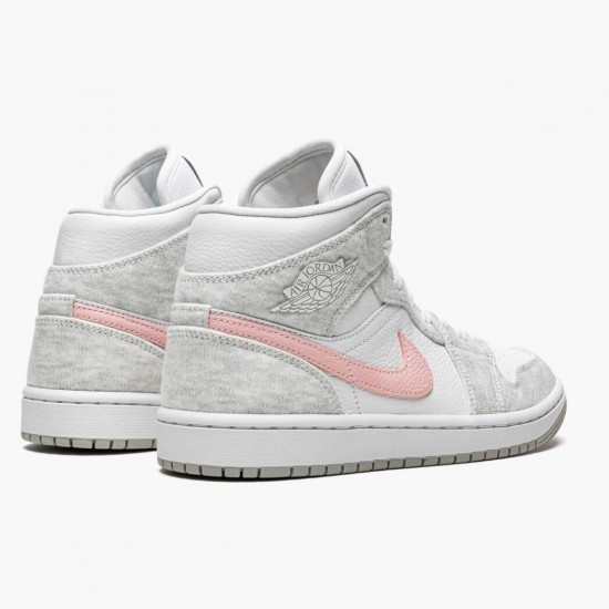 Womens/Mens Nike Jordan 1 Mid SE Light Iron Ore Light Iron Ore/Atmosphere/White Jordan Shoes