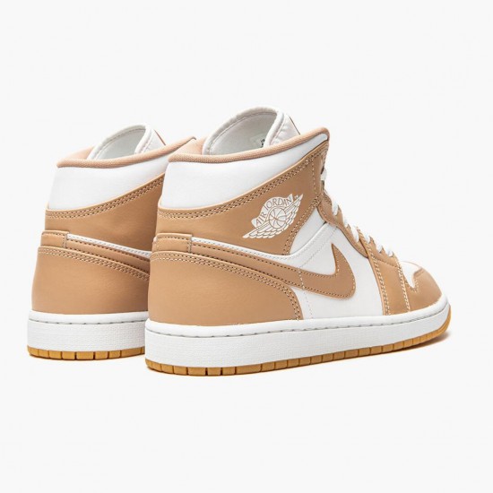 Womens/Mens Nike Jordan 1 Mid Tan Gum Tan/White/Gum Jordan Shoes