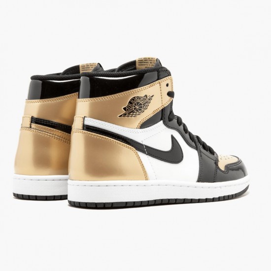 Womens/Mens Nike Jordan 1 Retro Gold Toe Black/Metallic Gold/Summit Whi Jordan Shoes