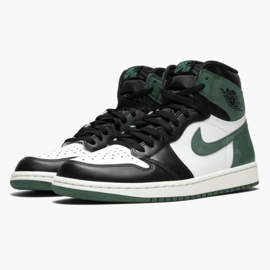 Womens/Mens Nike Jordan 1 Retro High Clay Green Summit White/Clay Green-Black Jordan Shoes