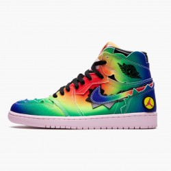 Men's Nike Jordan 1 Retro High J Balvin Multi Color/Black/Pink FoamMu Jordan Shoes