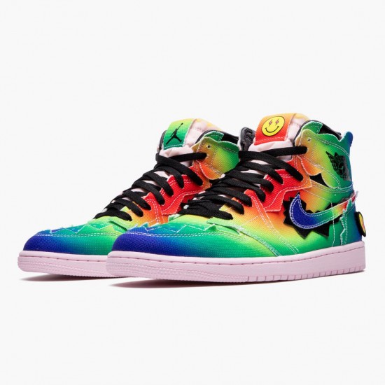 Mens Nike Jordan 1 Retro High J Balvin Multi Color/Black/Pink FoamMu Jordan Shoes