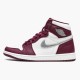 Womens/Mens Nike Jordan 1 Retro High OG Bordeaux Bordeaux/White/Metallic Silver Jordan Shoes