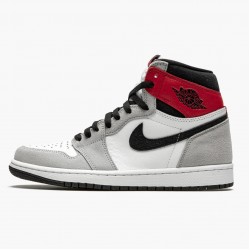 Women's/Men's Nike Jordan 1 Retro High OG Light Smoke Grey White/Black/Light Smoke Grey V Jordan Shoes