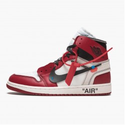 Women's/Men's Nike Jordan 1 Retro High Off-White Chicago White/Black/Varsity Red Jordan Shoes