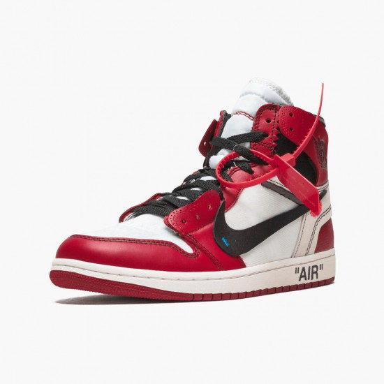 Womens/Mens Nike Jordan 1 Retro High Off-White Chicago White/Black/Varsity Red Jordan Shoes