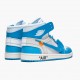 Womens/Mens Nike Jordan 1 Retro High Off-White University Blue White/Dark Powder Blue Cone Jordan Shoes