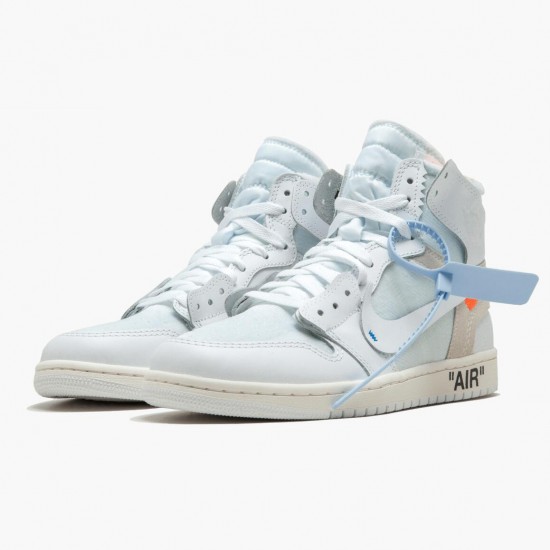 Mens Nike Jordan 1 Retro High Off-White White White Jordan Shoes