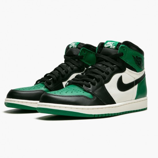 Womens/Mens Nike Jordan 1 Retro High Pine Green Pine Green/Black Sail Jordan Shoes