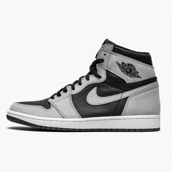 Womens/Mens Nike Jordan 1 Retro High Shadow 2.0 Black/White/Light Smoke Grey Jordan Shoes