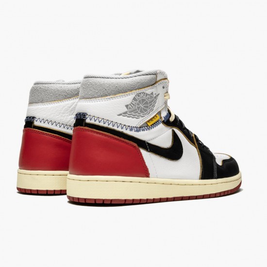 Mens Nike Jordan 1 Retro High Union Los Angeles Black Toe White/Black/Varsity Red/Black Jordan Shoes