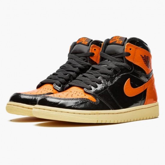 Mens Nike Jordan 1 Retro Shattered Backboard BlackPale Vanilla Starfish Black/Pale Vanilla-Starfish Jordan Shoes