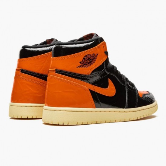 Mens Nike Jordan 1 Retro Shattered Backboard BlackPale Vanilla Starfish Black/Pale Vanilla-Starfish Jordan Shoes